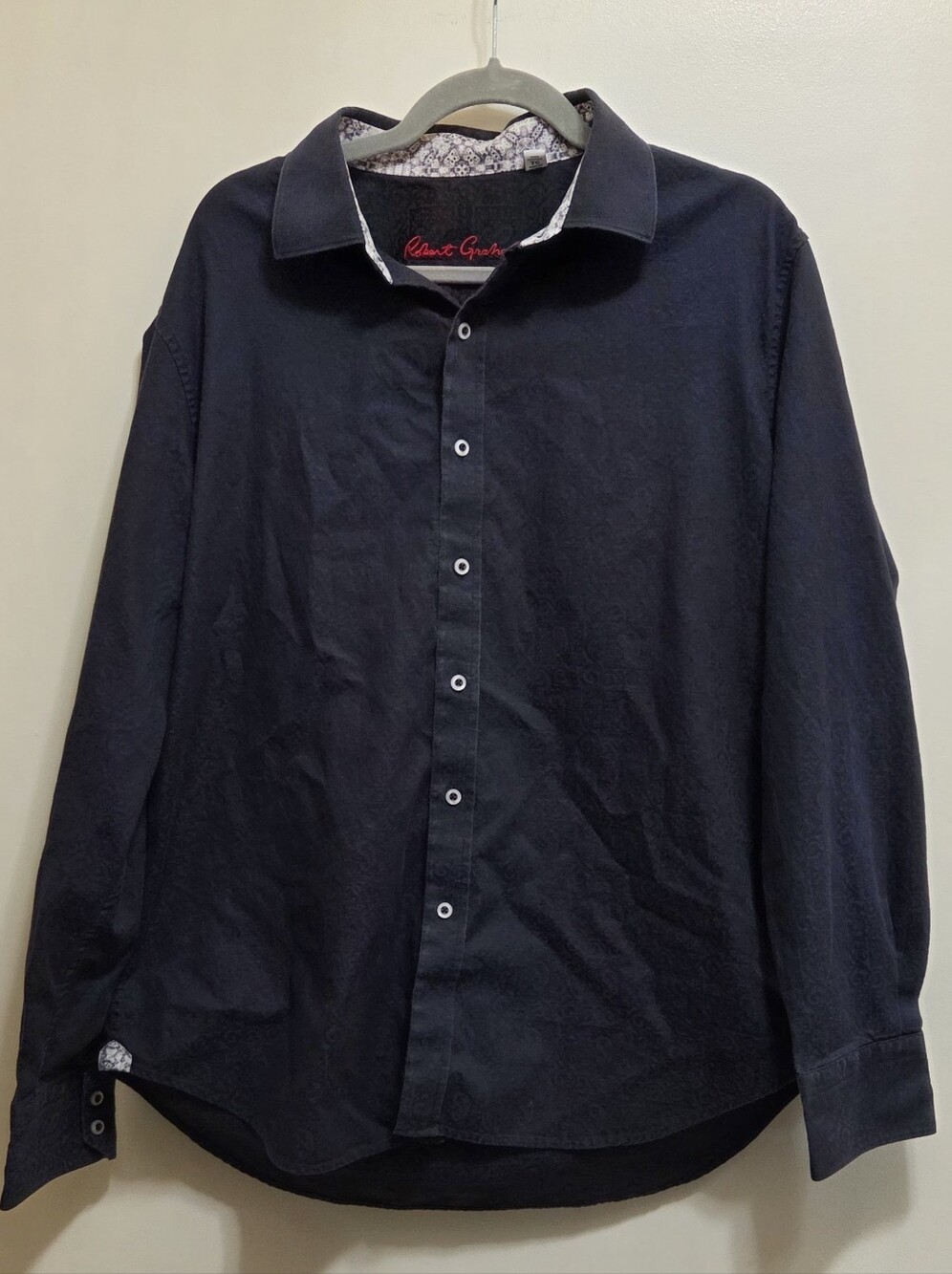 Robert Graham Black Paisley Patterned Long-Sleeve Button-Up Shirt XL